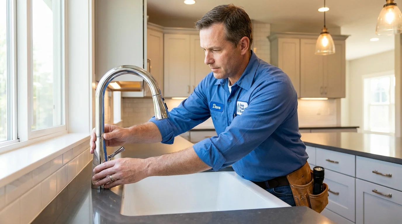 Kitchen faucet installation by Johns Plumbing LLC in White Cloud